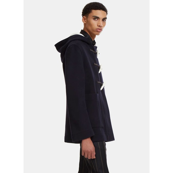 Wales Bonner Duffle Toggle Melton Virgin Wool With Hoodie Coat Made In England - Picture 7 of 13